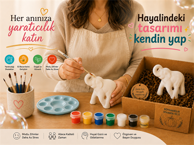 Seramik Boyama Seti Yetişkin Şans Filleri
