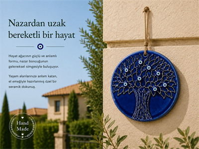 Seramik Nazar Boncuklu Hayat Ağacı
