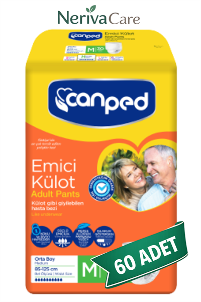 Canped Emici Külot Hasta Bezi M Beden 60 Adet | Yüksek EmicilikKülot Hasta Bezleri (Emici Külot)nerivacareCanped Emici Külot Hasta Bezi M Beden 60 Adet | Medium Boy Yüksek Emicilik
