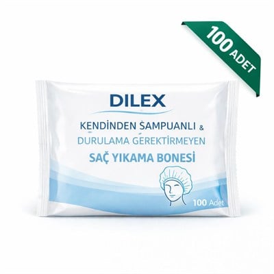 Dilex Şampuanlı Saç Yıkama Bonesi 100 Adet – Durulama Gerektirmeyen Susuz Saç Temizleme