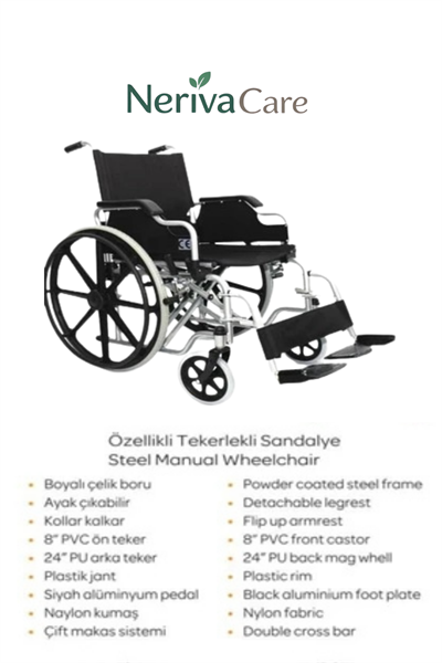 HS 901 Çelik Gövdeli Özellikli Tekerlekli Sandalye
