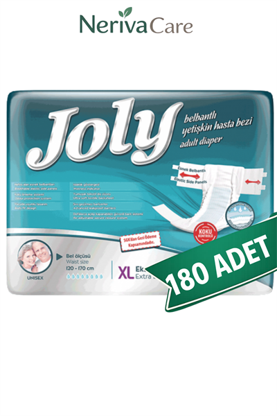 Joly Bel Bantlı Hasta Bezi XL Beden 180 Adet | XLarge Boy Yüksek Emicilik