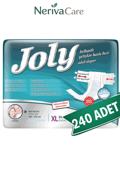 Joly Bel Bantlı Hasta Bezi XL Beden 240 Adet | XLarge Boy Yüksek Emicilik