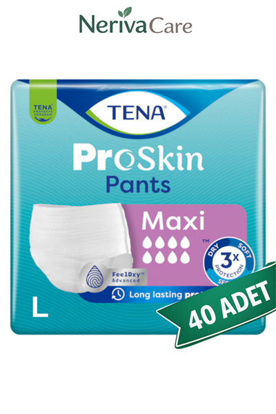 TENA ProSkin Pants Maxi Emici Külot Hasta Bezi L Beden 40 Adet | Yüksek EmicilikKülot Hasta Bezleri (Emici Külot)nerivacareTENA ProSkin Pants Maxi Emici Külot Hasta Bezi L Beden 40 Adet | Large Boy Yüksek Emicilik