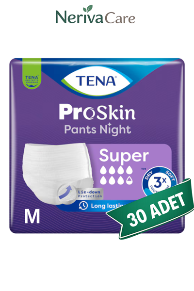 TENA ProSkin Pants Night Süper Emici Külot Hasta Bezi M Beden 30 Adet | Gece Boyu KorumaKülot Hasta Bezleri (Emici Külot)nerivacareTENA ProSkin Pants Night Süper Emici Külot Hasta Bezi M Beden 30 Adet | Medium Boy Yüksek Emicilik