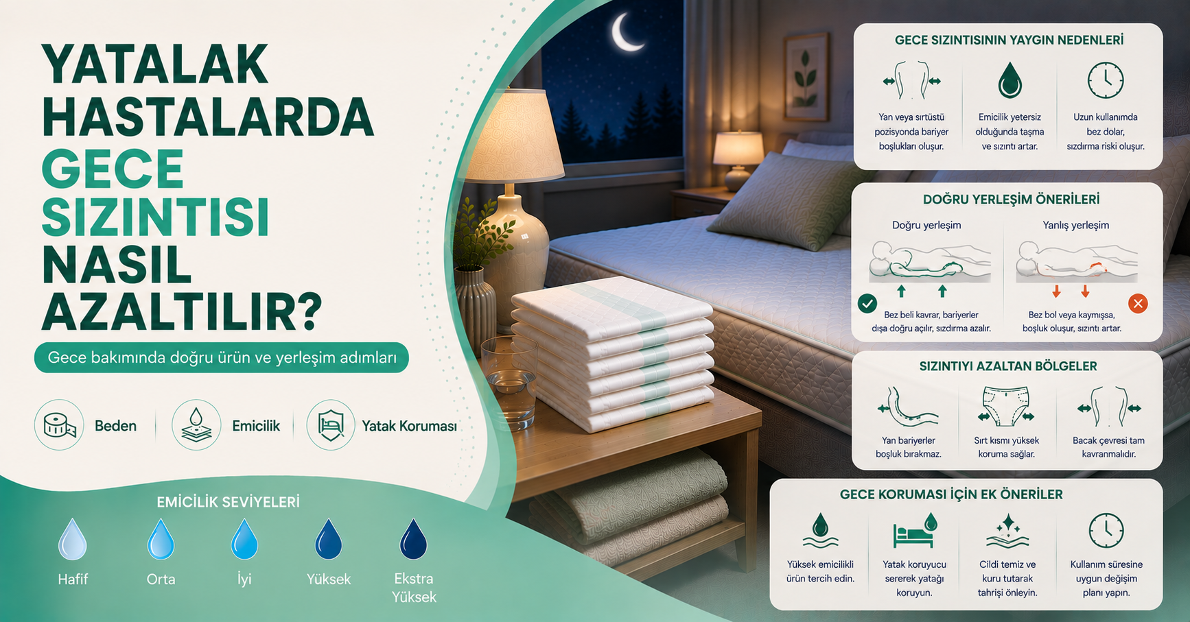 yatalak hastalarda gece sızıntısı azaltma rehberi