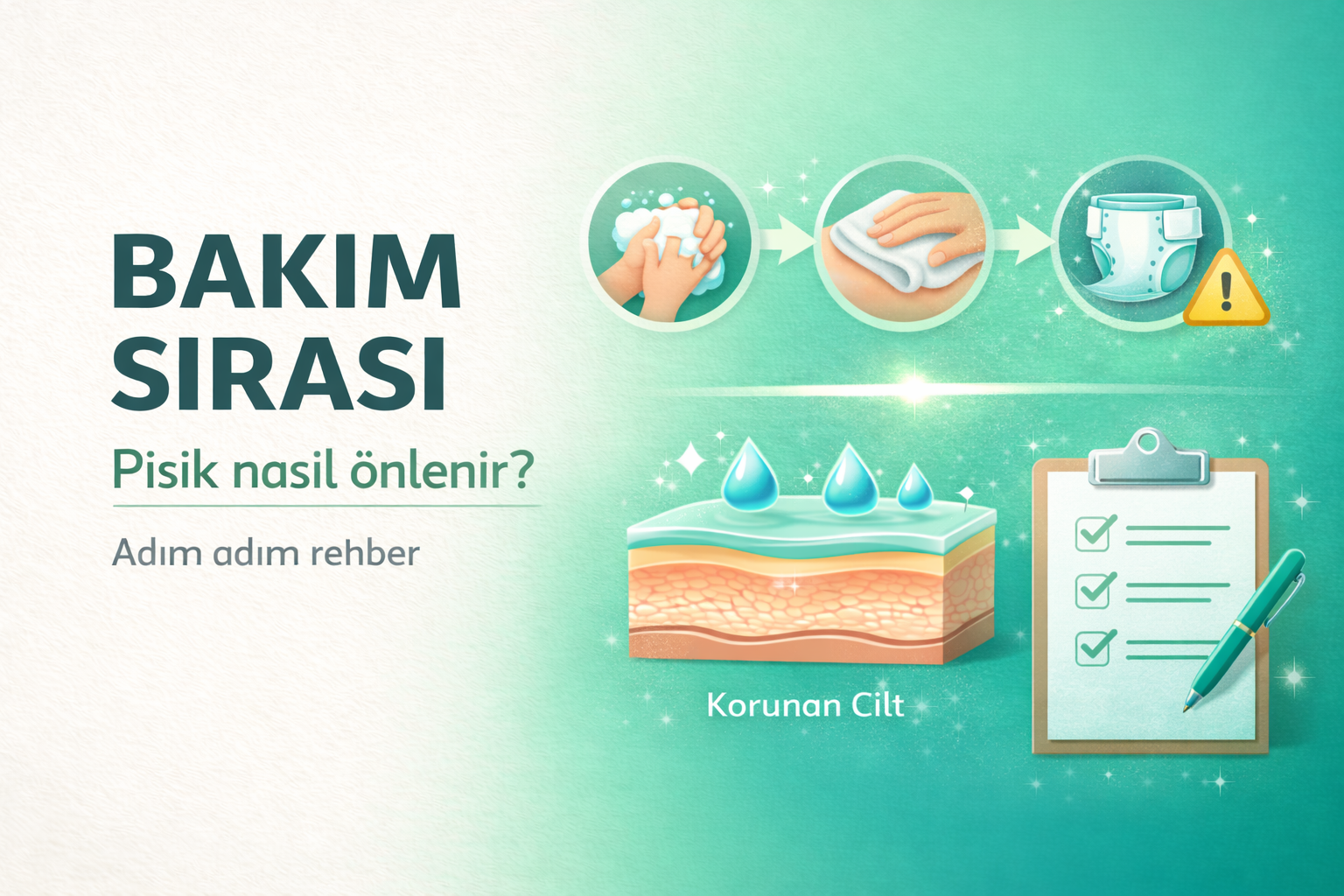 pişik bakımı,hasta bezi rutini,cilt koruma,inkontinans bakım,evde bakım