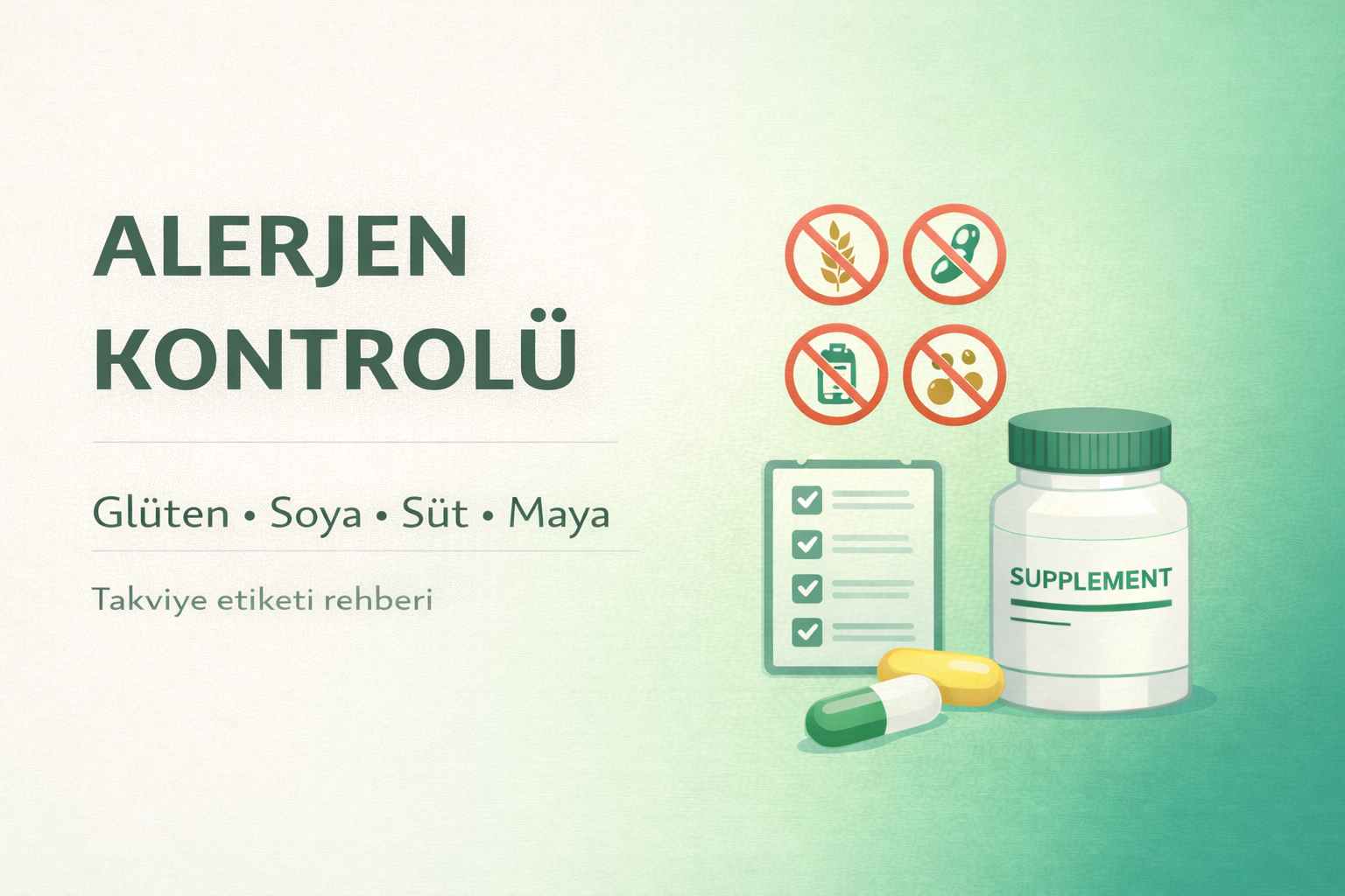 takviyelerde alerjen kontrolu rehberi,gluten soya sut iceren vitaminler,takviye etiket alerjen listesi