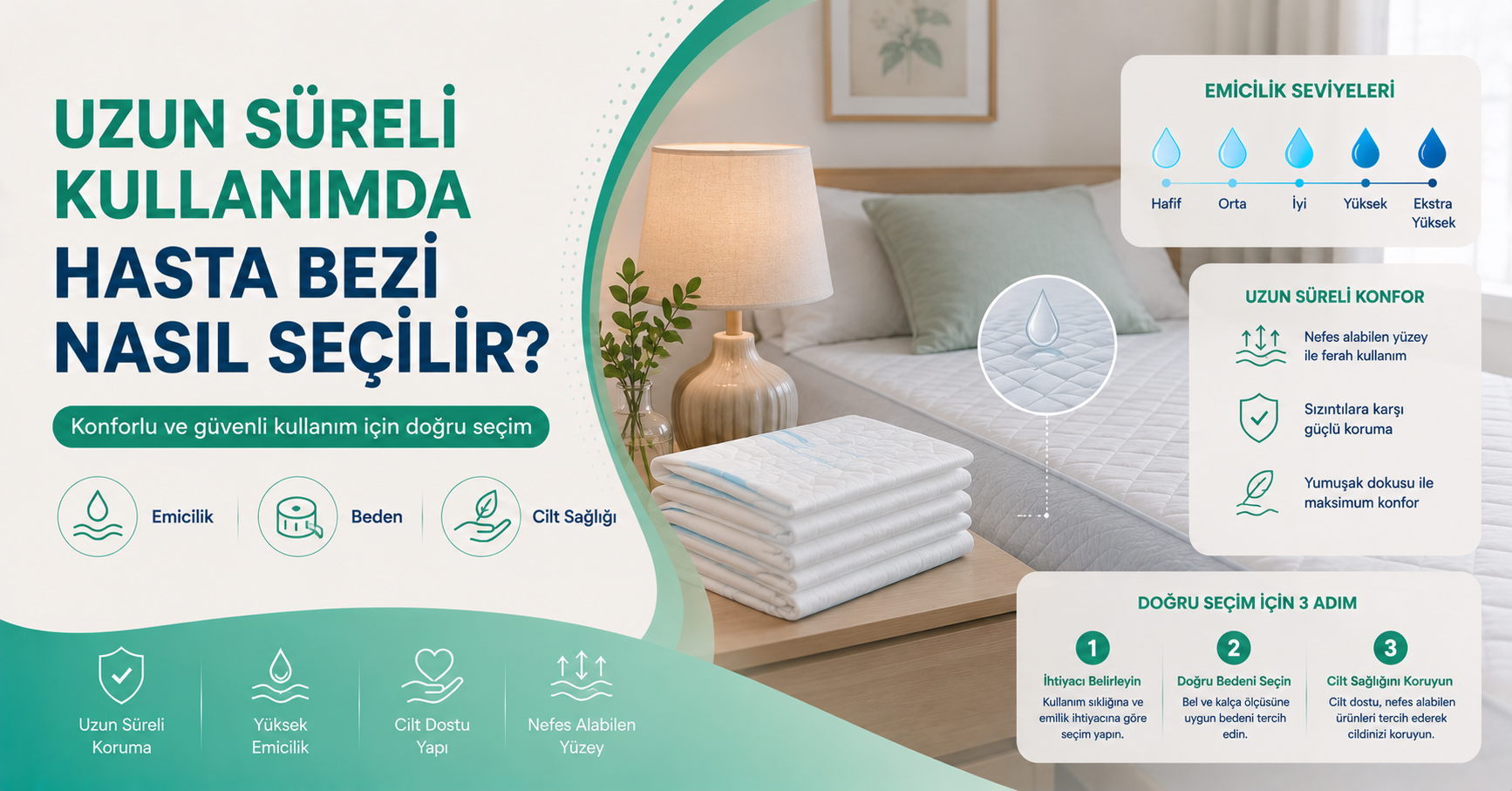 uzun süreli kullanımda hasta bezi seçimi
