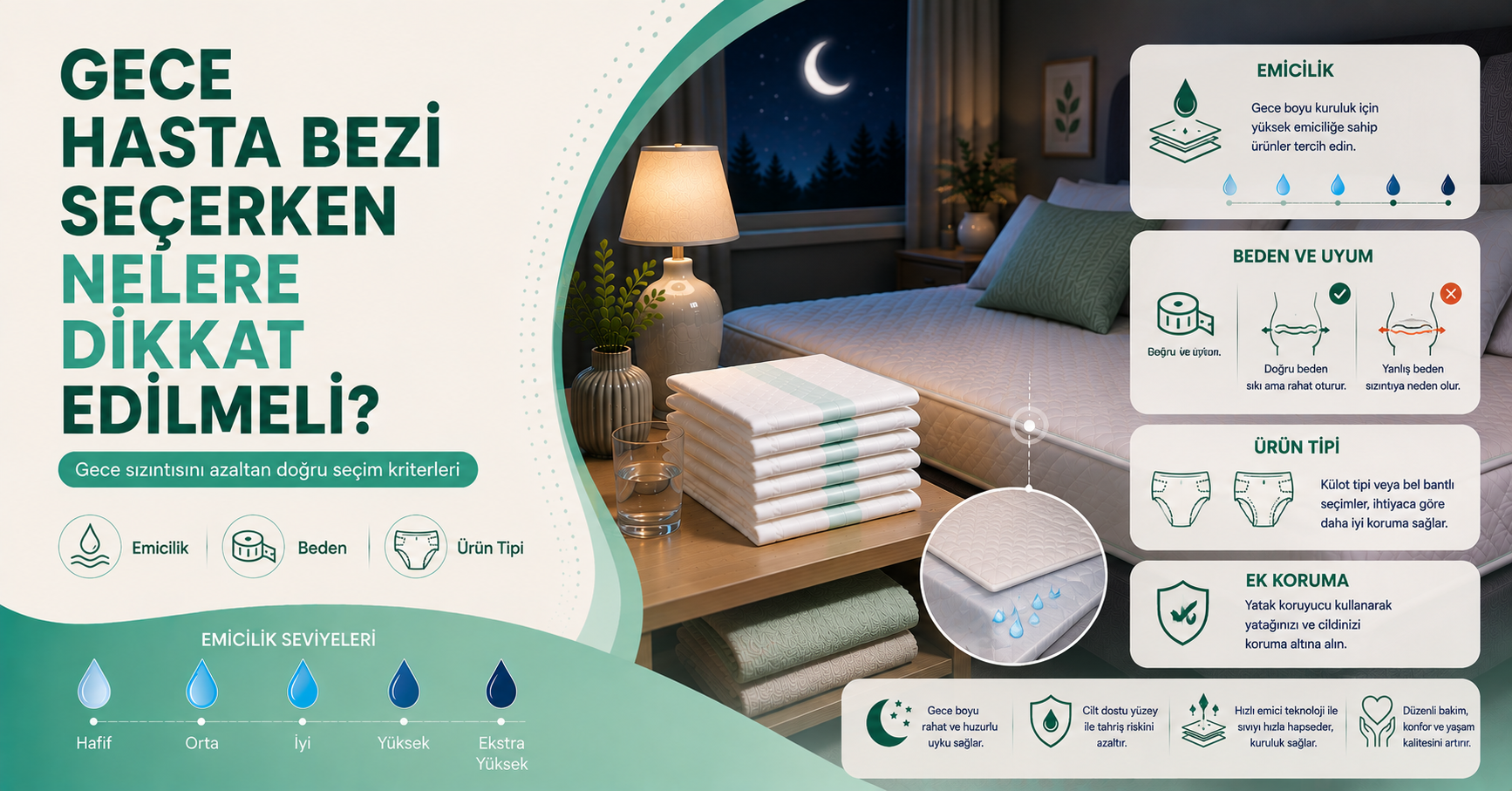 gece hasta bezi seçimi rehberi