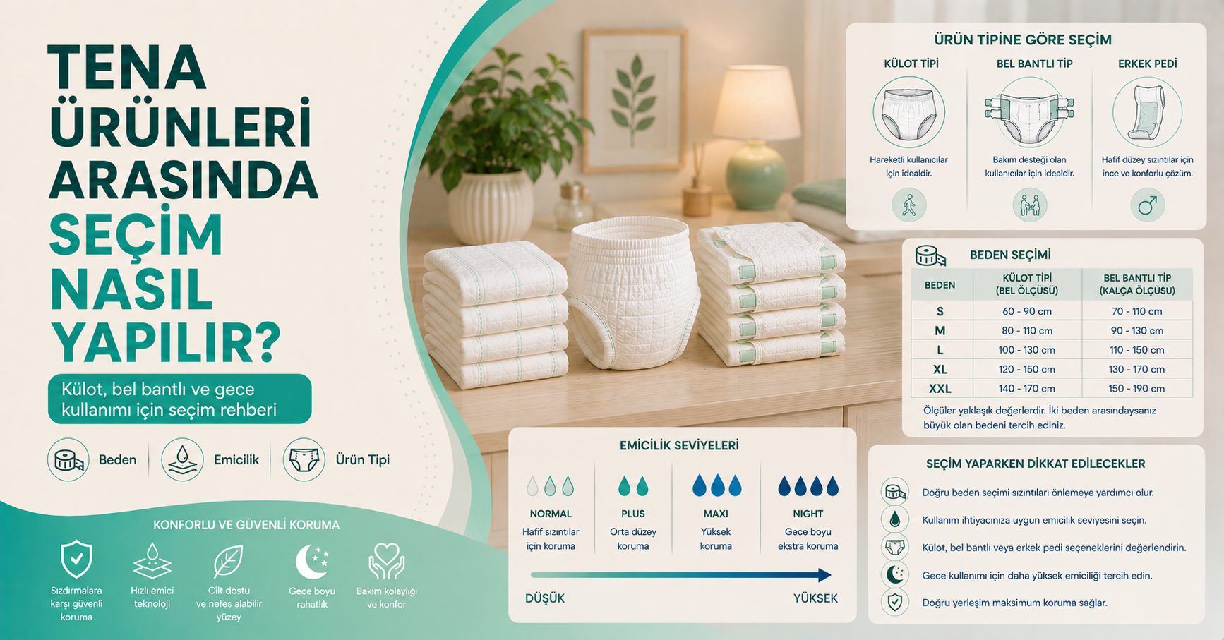 TENA ürünleri,TENA hasta bezi,TENA külot hasta bezi,TENA bel bantlı hasta bezi,TENA Pants Night,TENA Slip Plus,TENA ProSkin Pants,TENA Men,hasta bezi seçimi,yüksek emicilik,gece hasta bezi,idrar kaçırma,inkontinans