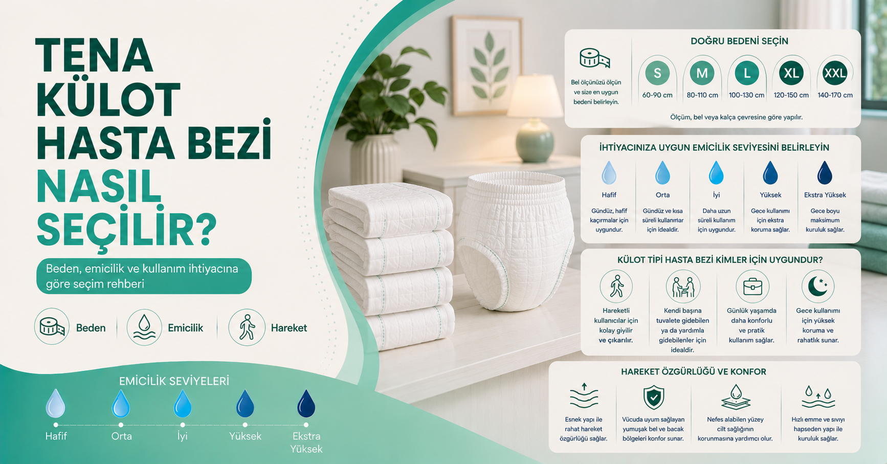 TENA külot hasta bezi seçim rehberi