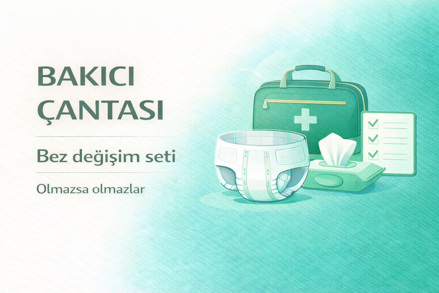 bez değişim çantası,hasta bakım çantası,bakıcı ekipmanları,inkontinans bakım rehberi