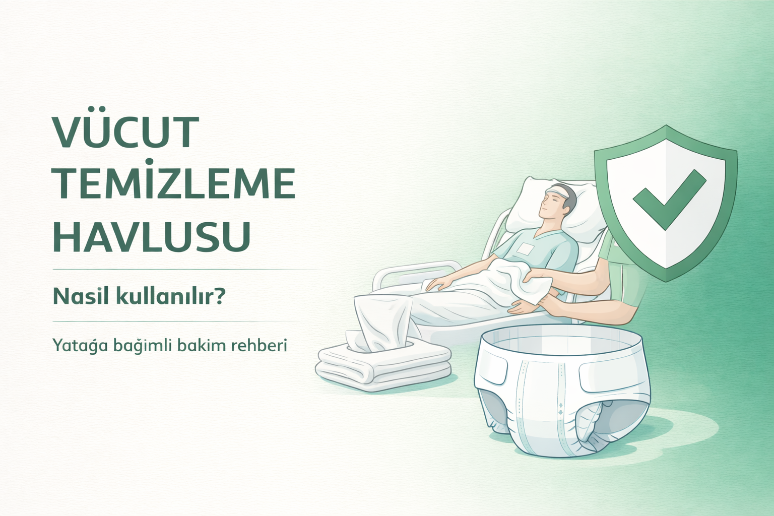vücut temizleme havlusu nasıl kullanılır,yatağa bağımlı hasta temizliği,hasta bakım temizlik ürünleri,inkontinans bakım rehberi,yetişkin hasta bakımı,hasta bakım hijyeni,durulama gerektirmeyen temizlik,evde hasta bakımı