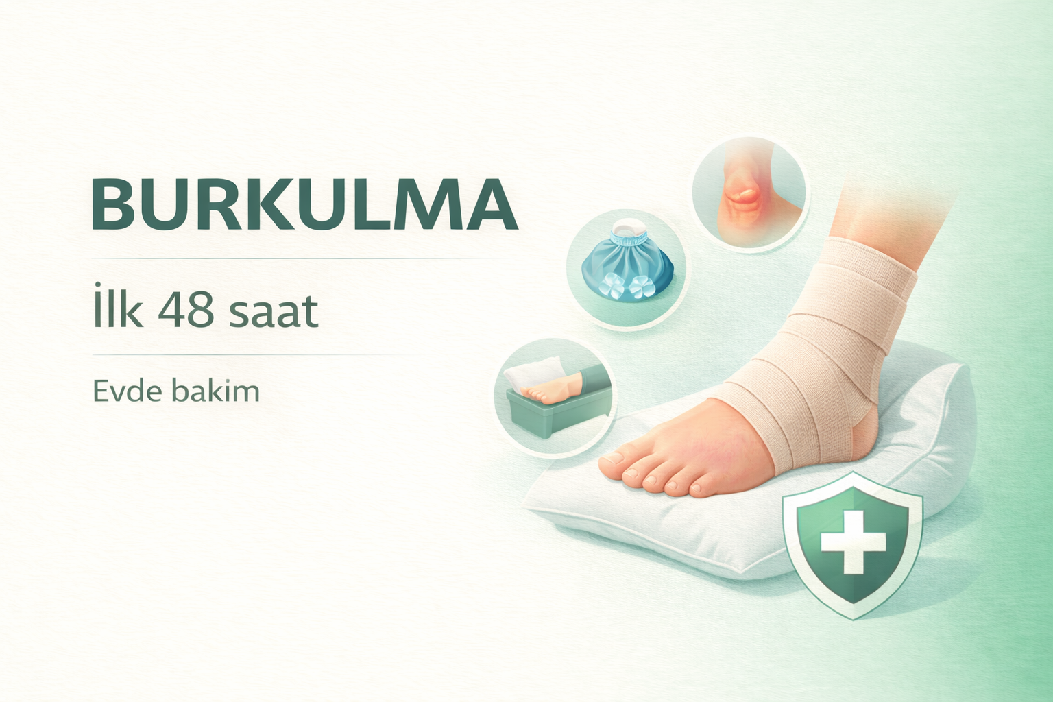 ayak bileği burkulması ilk yardım,ayak bileği burkulması ilk 48 saat,ayak bileği burkulması evde tedavi,burkulma sonrası ne yapılmalı,ayak bileği burkulması bakım rehberi,burkulma sonrası buz uygulaması,elastik bandaj burkulma kullanımı,ayak bileği destek ürünleri,spor yaralanmaları bakım rehberi,ortopedik ayak bileği destekleri,ayak bileği stabilite ürünleri,spor yaralanması ilk yardım rehberi