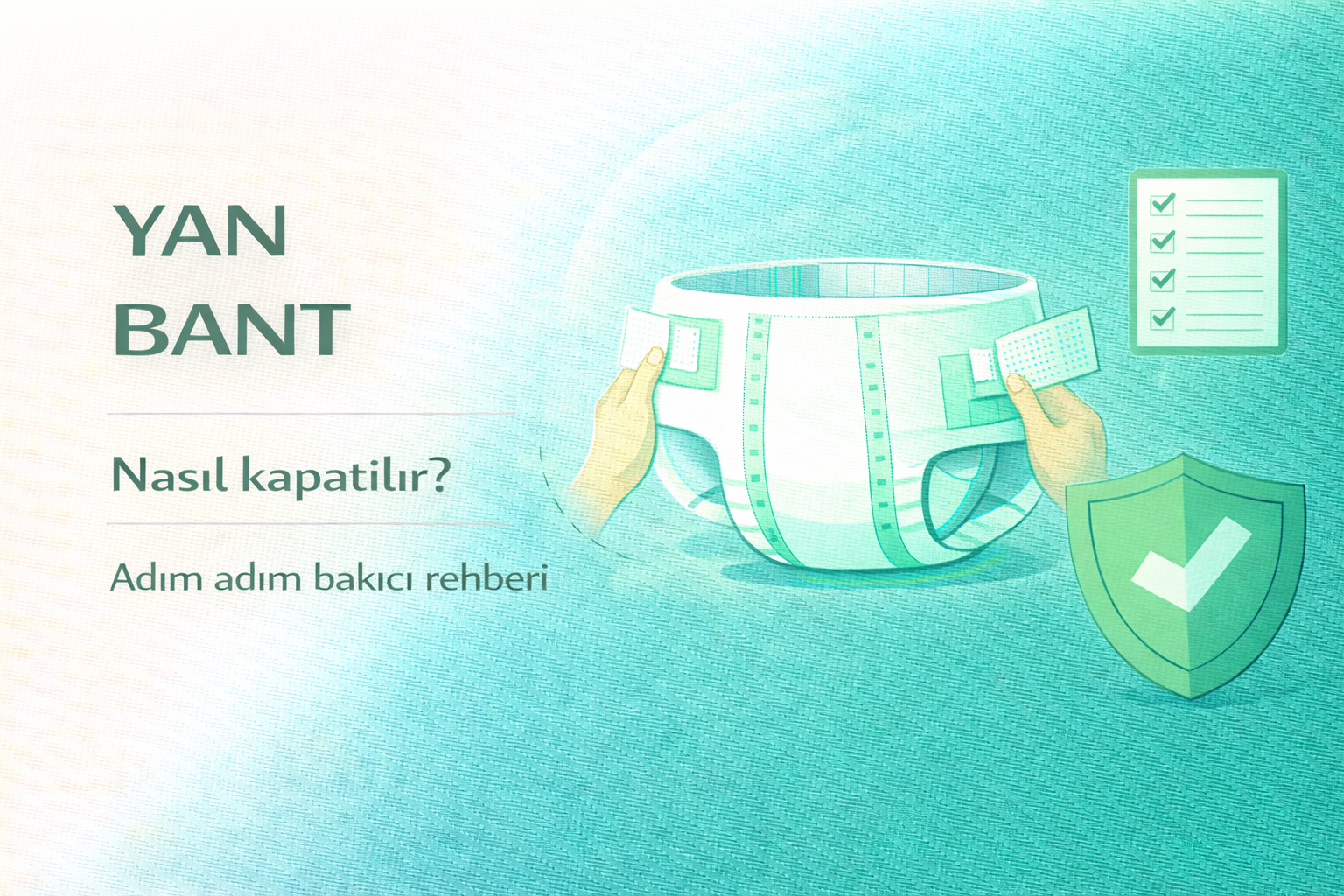 yan bant sistemi nasıl kapatılır,bel bantlı hasta bezi kullanımı,hasta bezi bant kapatma rehberi,bakıcı rehberi,inkontinans bakım rehberi,yetişkin hasta bezi rehberi,yatar pozisyonda bez değişimi