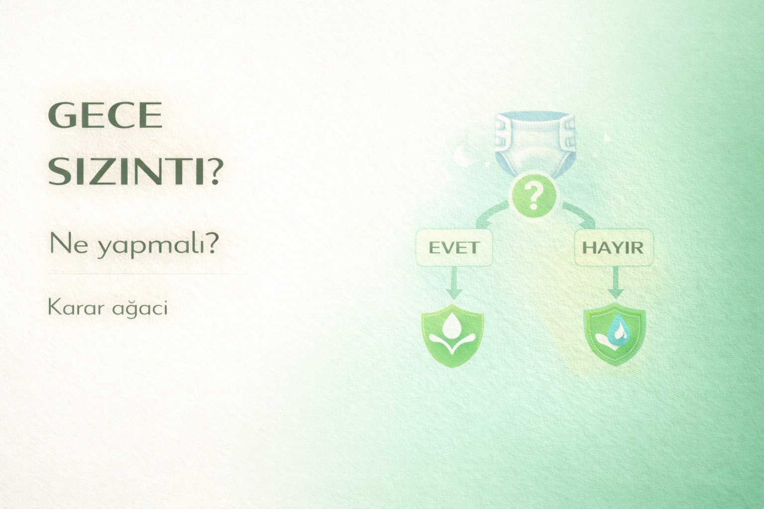 gece sızıntı,hasta bezi sorunları,inkontinans,karar ağacı,çözüm rehberi