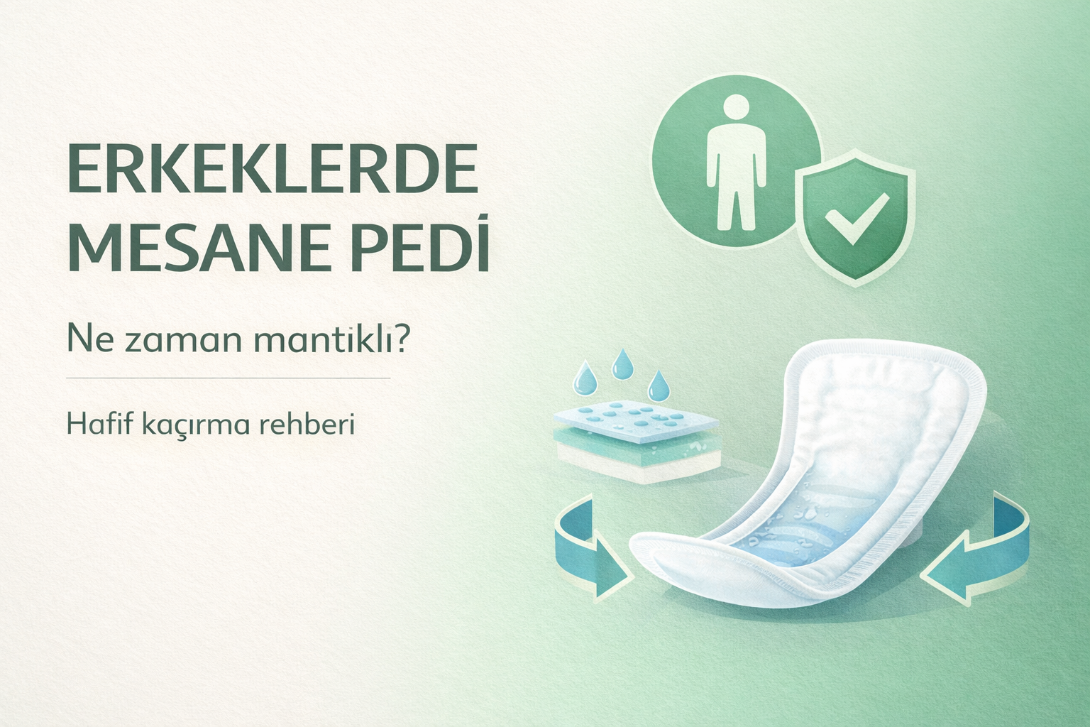 erkek mesane pedi,hafif kaçırma,günlük koruma,inkontinans ürünleri,erkek bakım çözümü