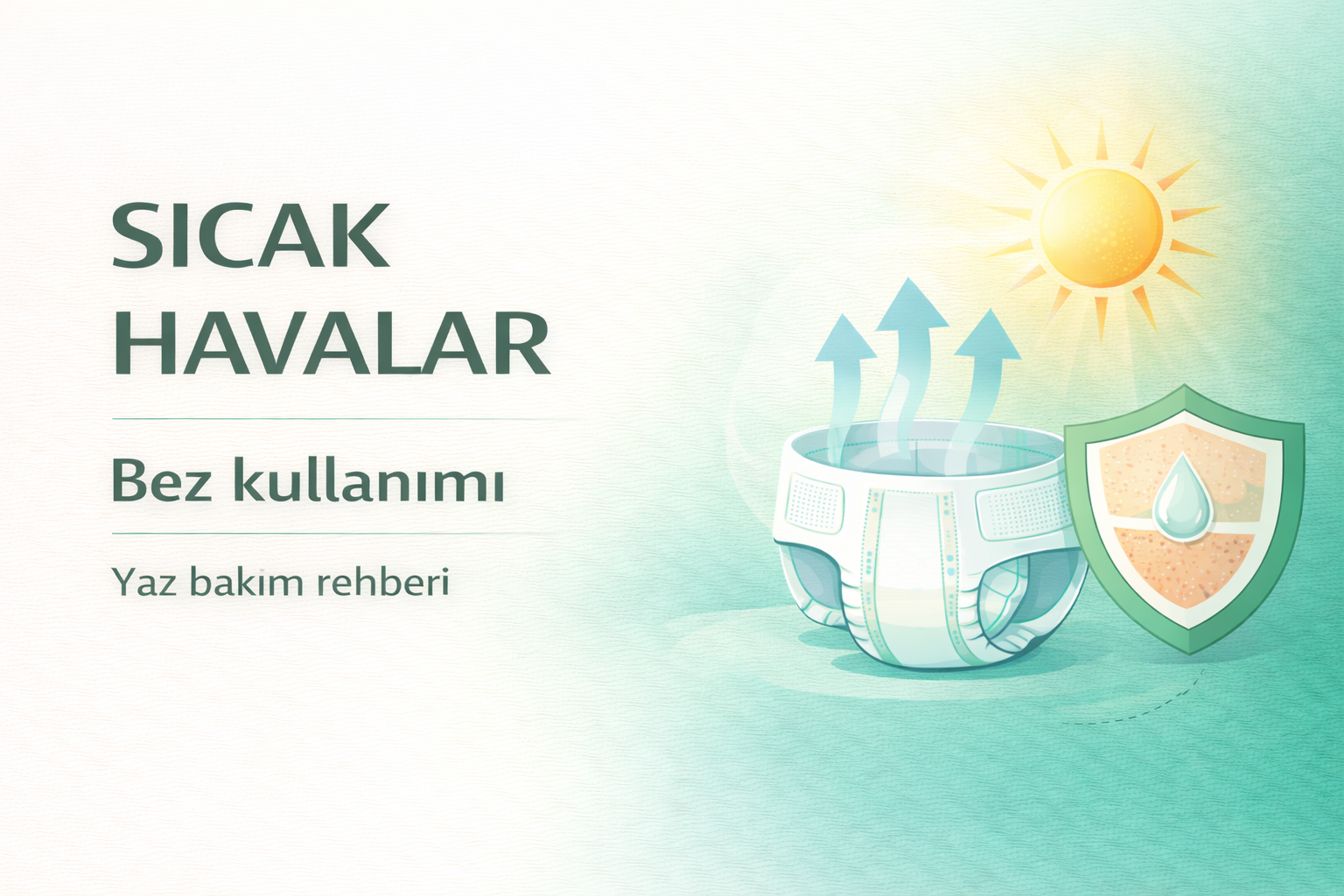 sıcak havada hasta bezi kullanımı,yazın inkontinans bakımı,hasta bezi terleme sorunu,inkontinans cilt bakımı