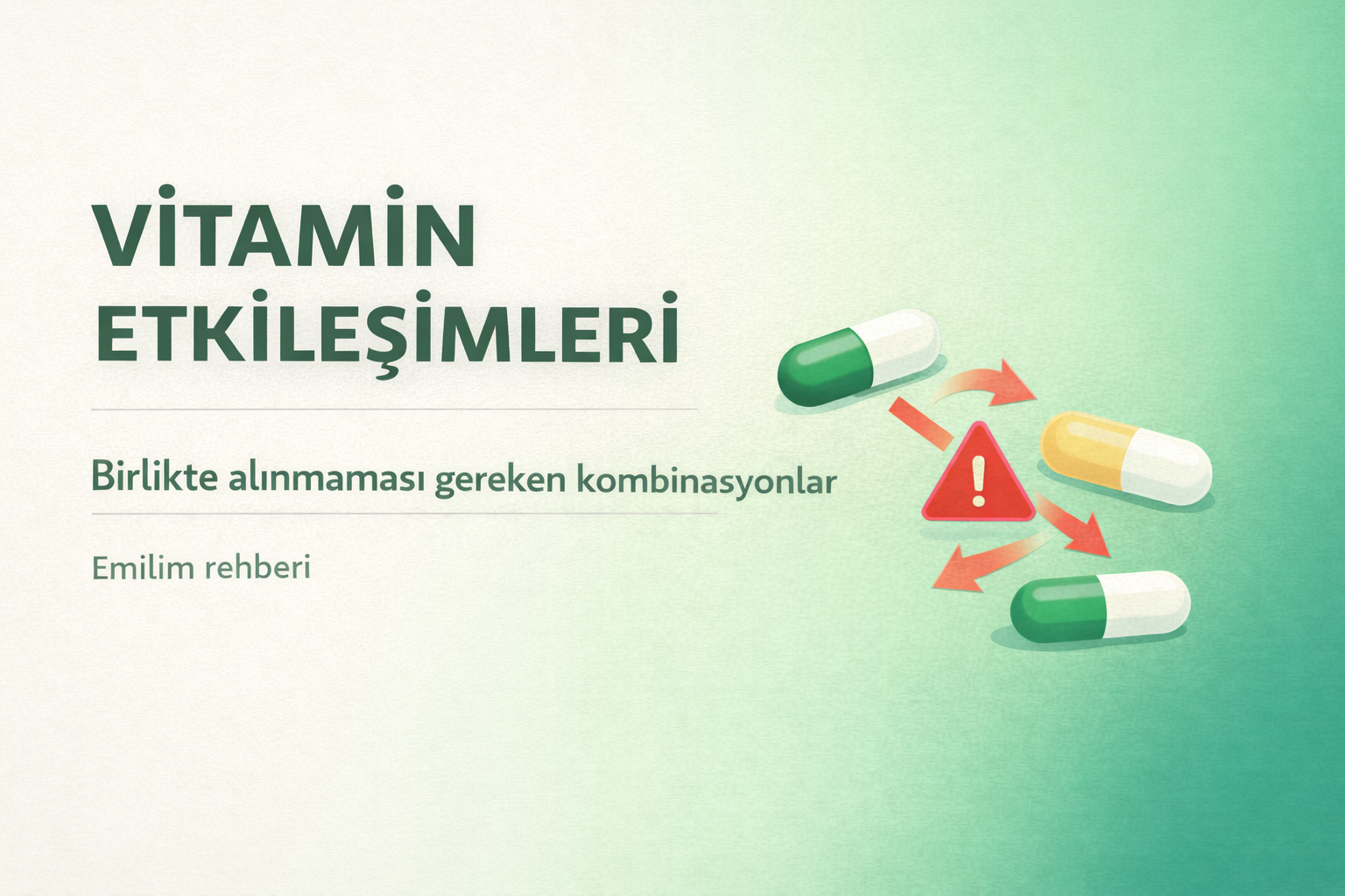 vitamin etkileşimleri rehberi,birlikte alinmamasi gereken vitaminler,mineral emilim farklari