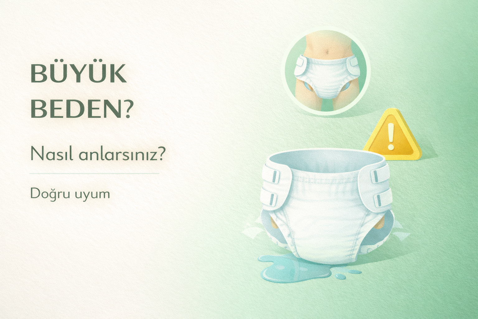 büyük beden hasta bezi,bez sızıntı,beden hatası,inkontinans,doğru beden seçimi