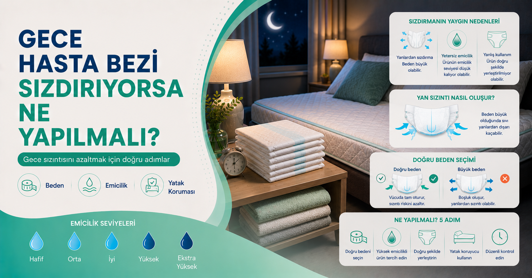 gece hasta bezi sızıntısı çözüm rehberi