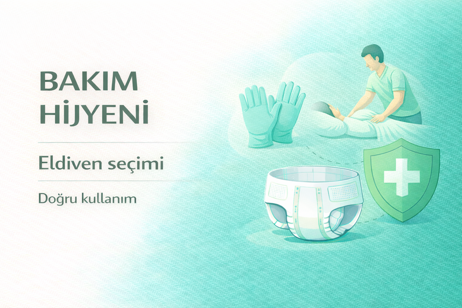 evde bakım hijyeni,bakım eldiveni kullanımı,hasta bakım hijyen rehberi,inkontinans bakım rehberi