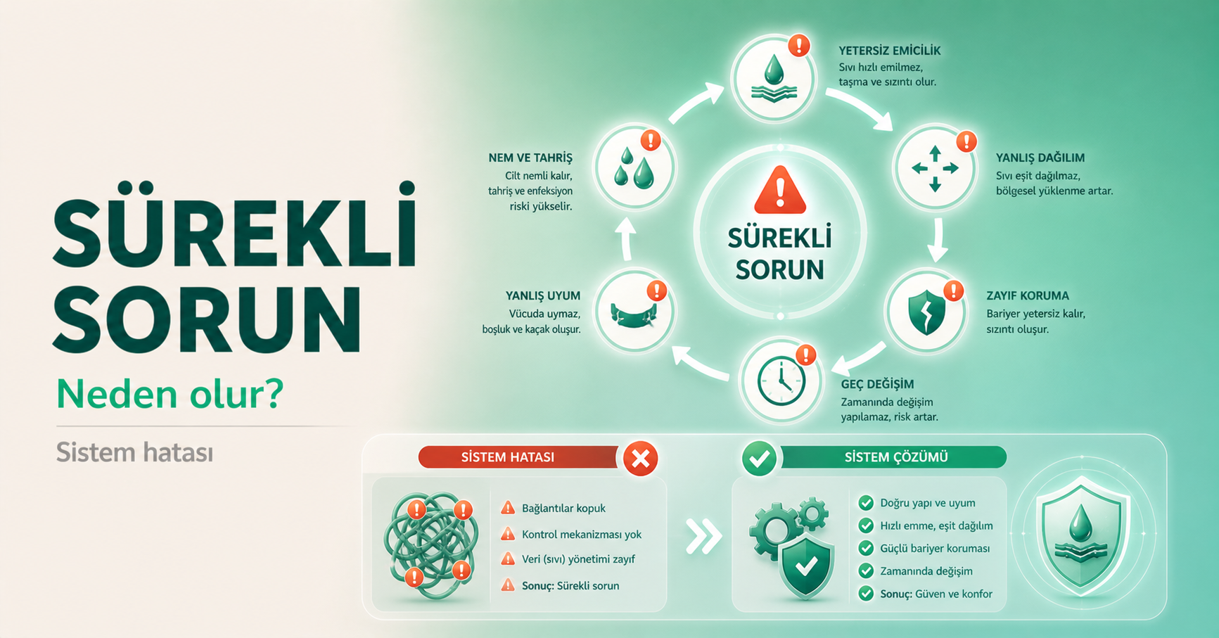 bez sorunları,hasta bezi performans,inkontinans bakım,bez seçimi,bakım sistemi