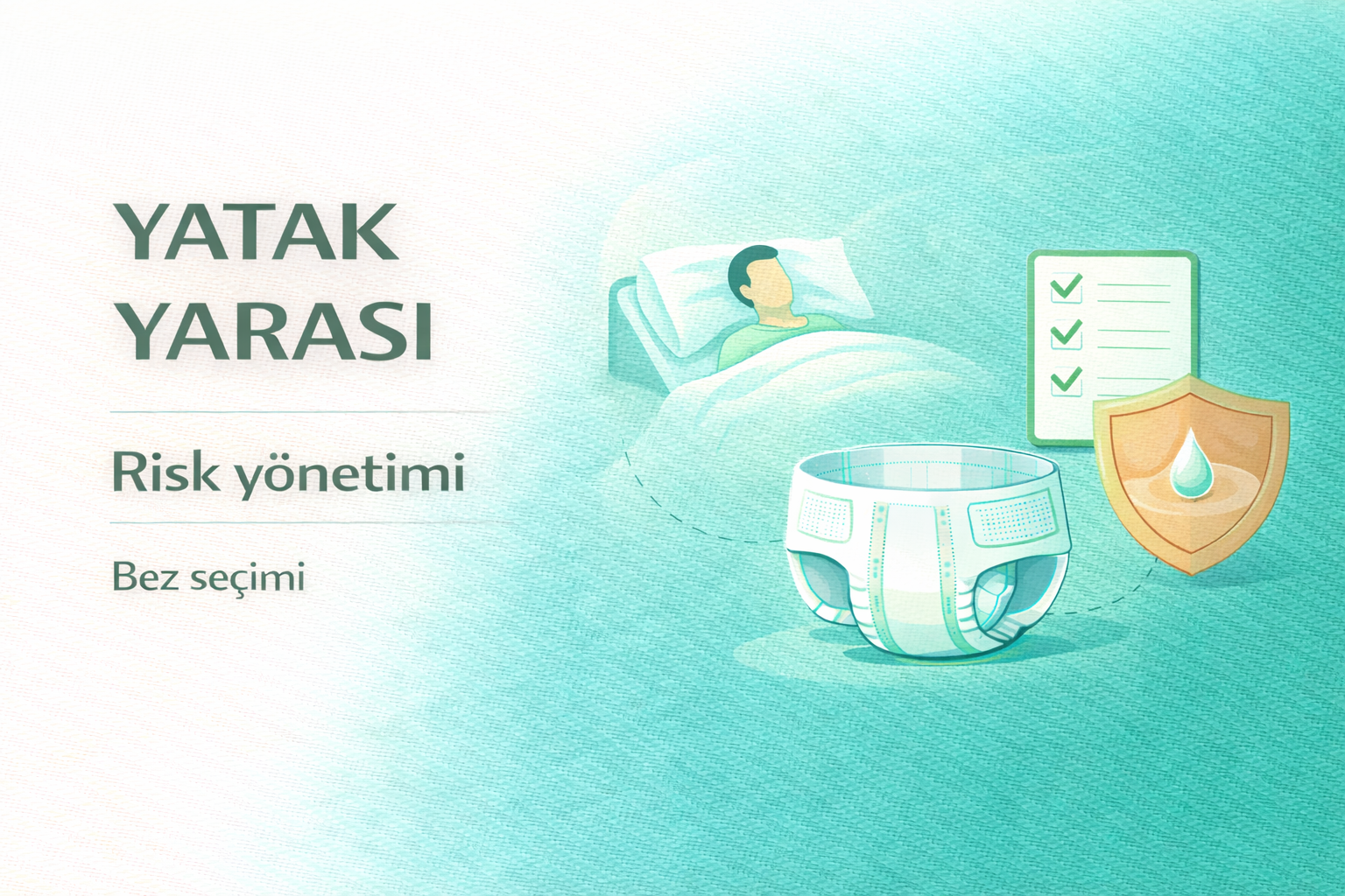 yatak yarası riski,bası yarası bakımı,inkontinans cilt bakımı,hasta bezi seçimi