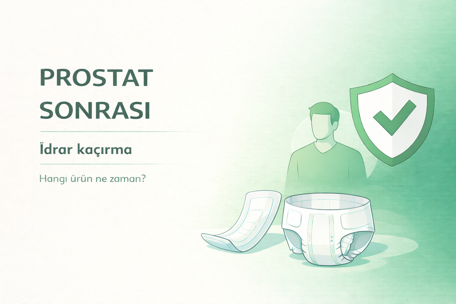 prostat ameliyatı sonrası kaçırma,prostat sonrası inkontinans,erkek inkontinans ürünleri,erkek emici ped,inkontinans ürün rehberi,yetişkin hasta bezi rehberi