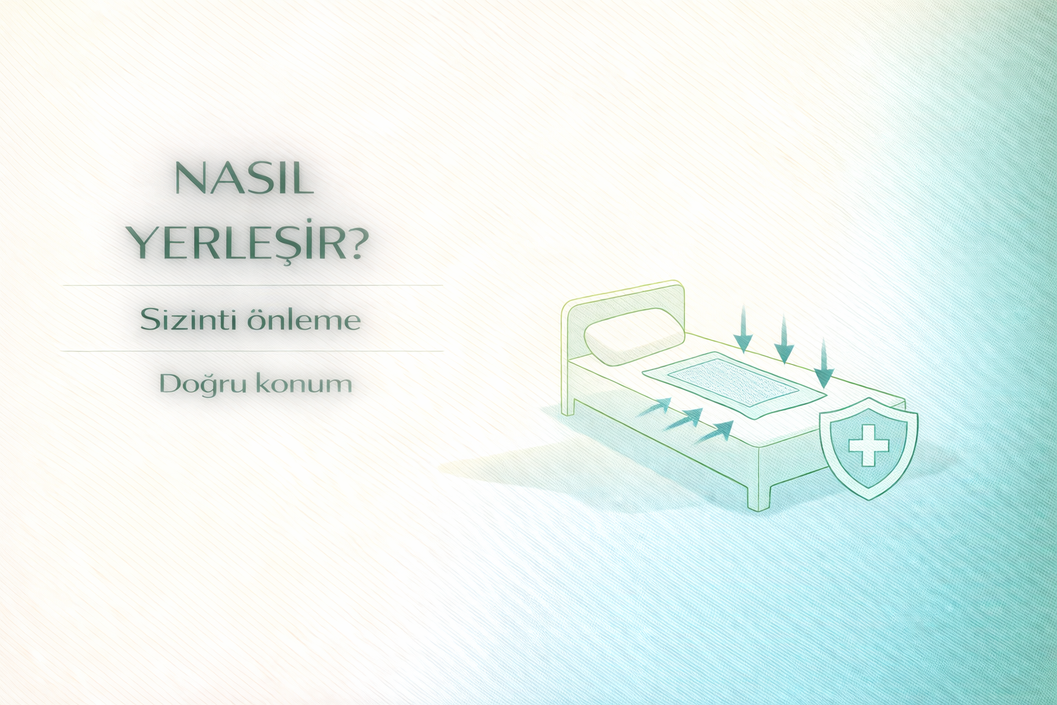 yatak koruyucu konumlandırma,hasta altı örtüsü yerleşim rehberi,inkontinans bakım ürünleri,hasta bakım ürünleri,yetişkin bakım ürünleri,yatak koruyucu kullanımı