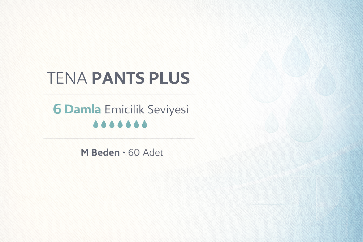 Tena Pants Plus 6 damla M beden emici külot 60 adet hasta bezi