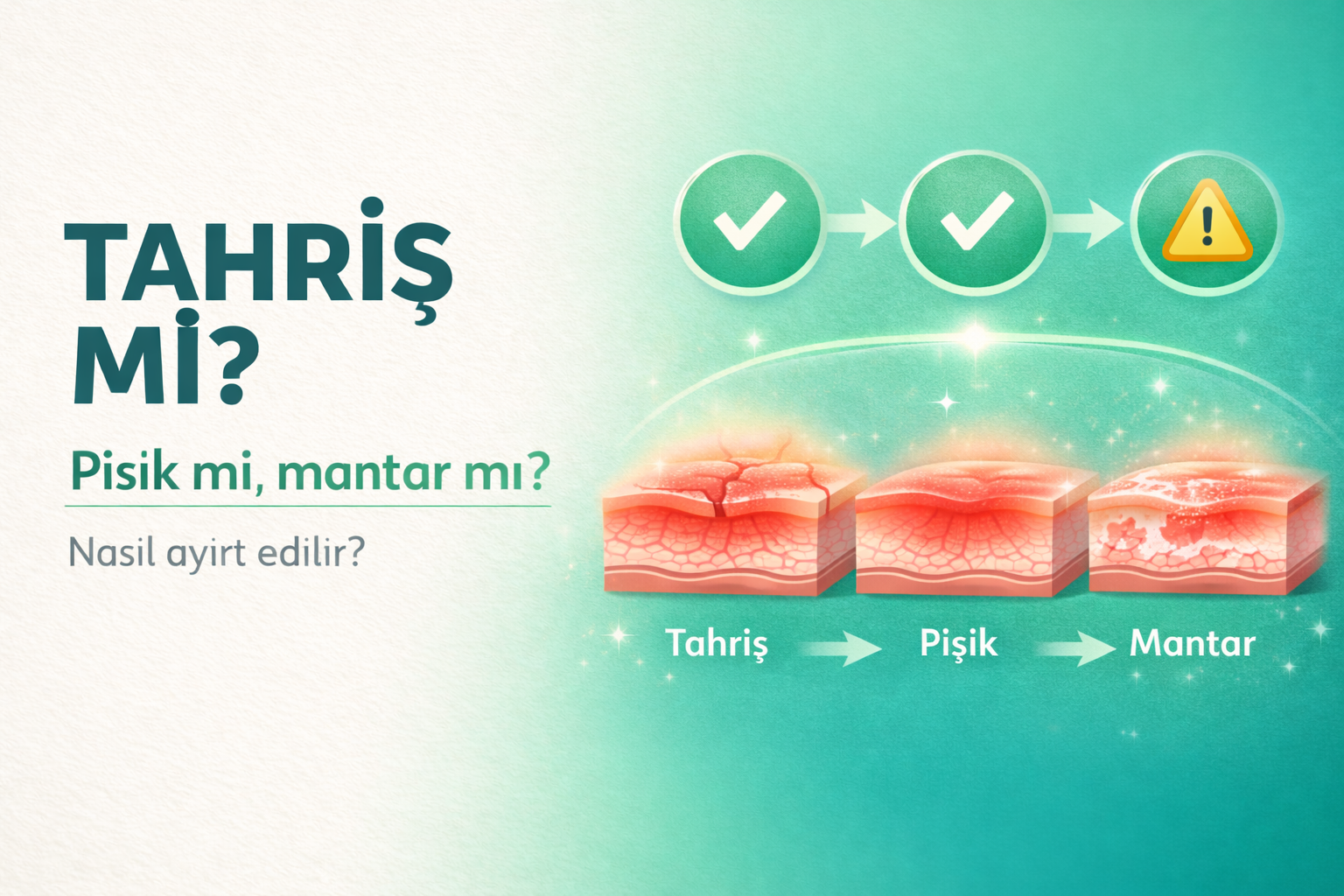 tahriş mi pişik mi,mantar belirtileri,cilt kızarıklığı,inkontinans bakım,hasta bezi tahriş