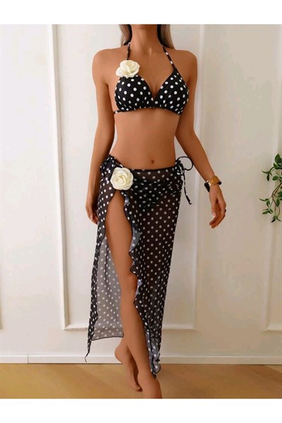 Güneş motif bikini pareo set