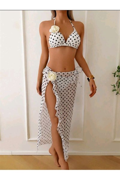 Güneş motif bikini pareo set