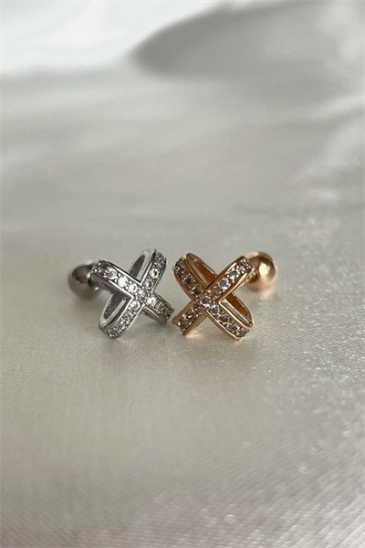 Çarpı Tragus Küpe 