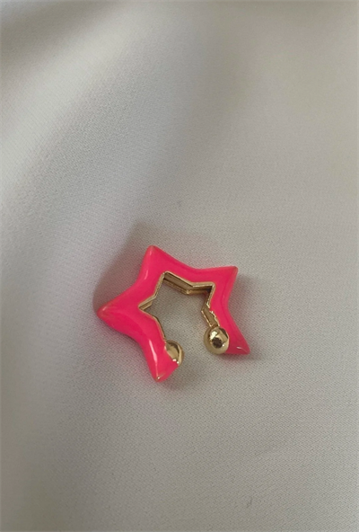 Neon Yıldız Kıkırdak Küpe