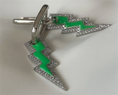 Şimşek Neon Yeşil Küpe 