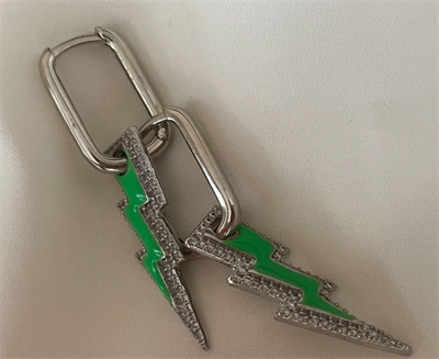 Şimşek Neon Yeşil Küpe 
