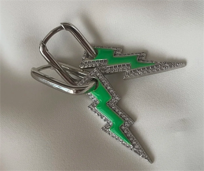 Şimşek Neon Yeşil Küpe 