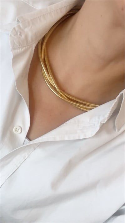Özel Seri Gold  Burgu Choker Kolye 
