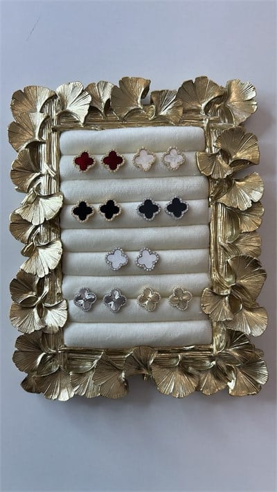 Özel Seri Taşlı Yonca Küpe