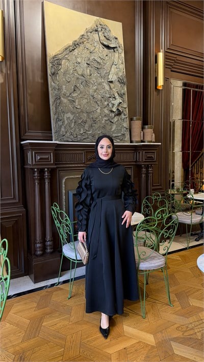 Alara Scuba Elbise Siyah