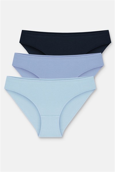 3lü Pamuklu Basic Normal Bel Slip Külot