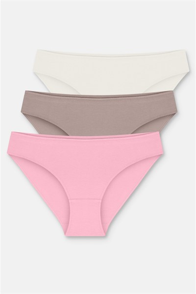 3lü Pamuklu Basic Normal Bel Slip Külot