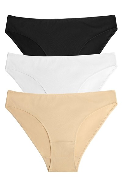 3lü Pamuklu Basic Normal Bel Slip Külot