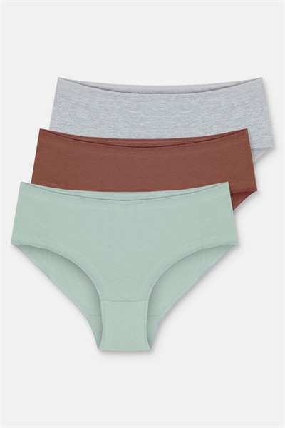 3lü Pamuklu Basic Yüksek Bel Slip Külot