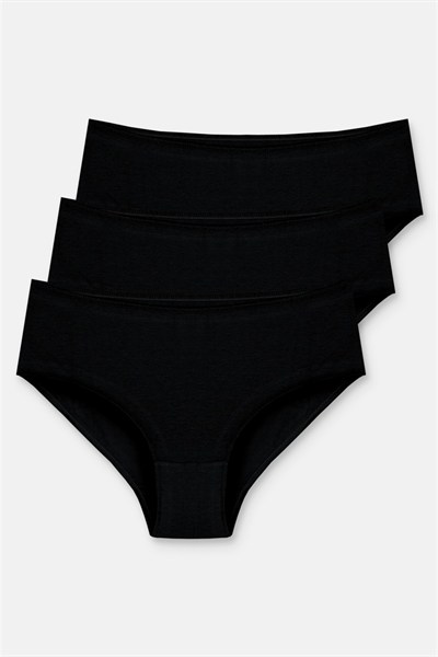 3lü Pamuklu Basic Yüksek Bel Slip Külot
