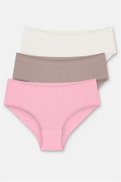 3lü Pamuklu Basic Yüksek Bel Slip Külot
