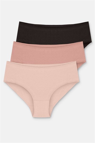 3lü Pamuklu Basic Yüksek Bel Slip Külot